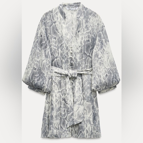 Nwt-Zara- METALLIC THREAD ANIMAL PRINT DRESS-Small - Picture 2 of 6